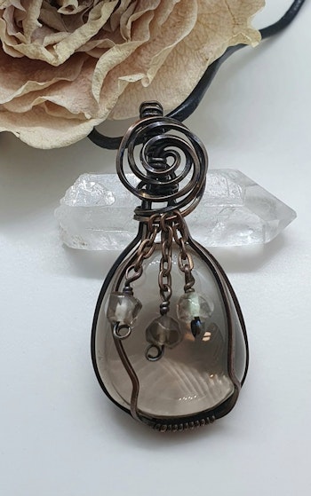 Halsband Simple Swirl Chains med rökkvarts