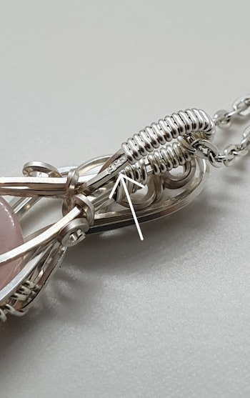 Halsband Luscious Loops Dangle i 925 sterlingsilver med rosenkvarts och facetterad bergkristall