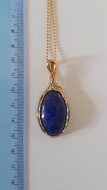 Halsband Swirly Heart med lapis lazuli