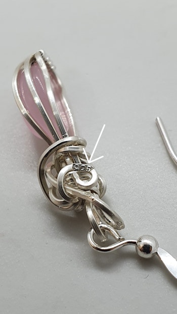 Örhängen Classic Curves i 925 sterlingsilver med rosa kalcedon
