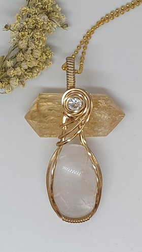 Halsband Delicious Double med bergkristall och kubik zirkon