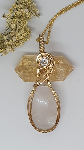 Halsband Delicious Double med bergkristall och kubik zirkon