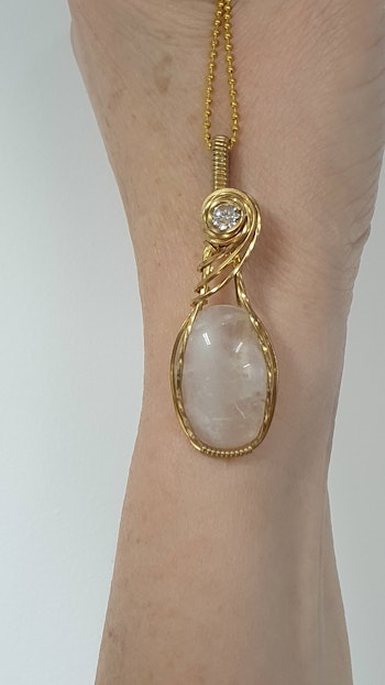 Halsband Delicious Double med bergkristall och kubik zirkon
