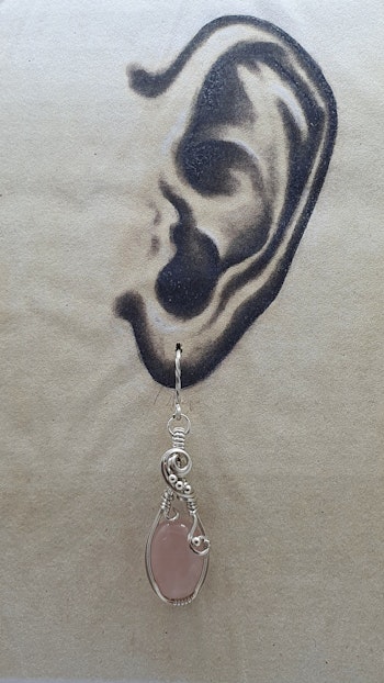 Örhängen Luscious Loops i 925 sterlingsilver med rosenkvarts