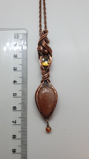 Halsband Delicious Double Dangle med solsten, facetterad citrin och karneol