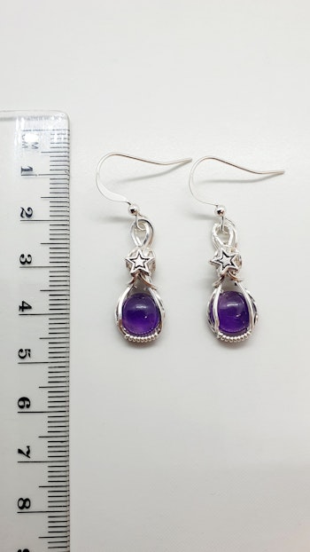 Örhängen Star i 925 sterlingsilver med ametister