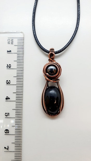 (Sålt) Halsband Delicious Double med svart agat och hematit