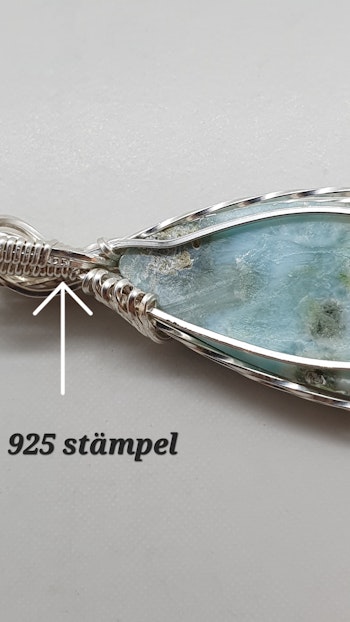 Halsband Swirly i 925 sterlingsilver med larimar