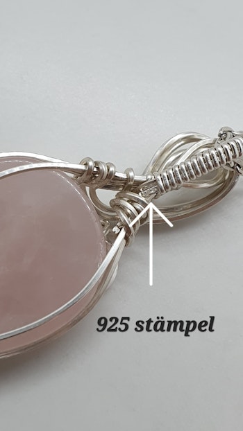 Halsband Swirly Woman i 925 sterlingsilver och rosenkvarts