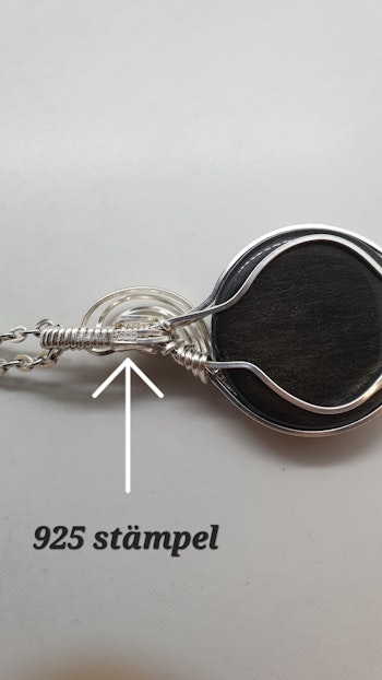 Halsband Magical Moon i 925 sterlingsilver med silver sheen obsidian