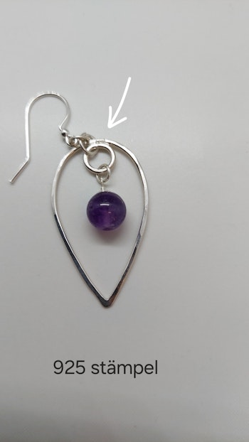 Örhängen Omvänd Droppe i 925 sterlingsilver med ametist