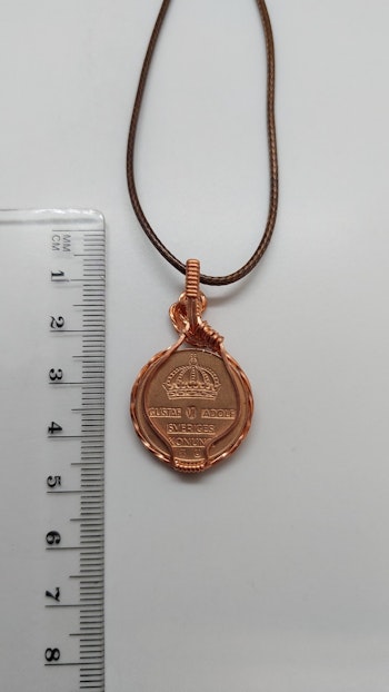 Halsband Coin i koppar med 2-öring från 1966