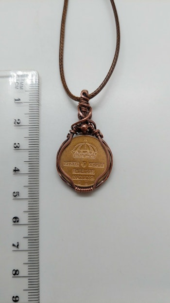 Halsband Coin i koppar med 2-öring från 1970