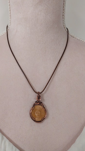 Halsband Coin i koppar med 2-öring från 1970