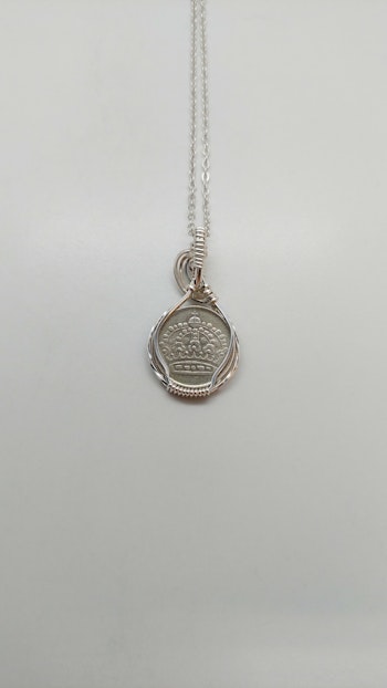 Halsband Coin i 925 sterlingsilver med 25-öring från 1956