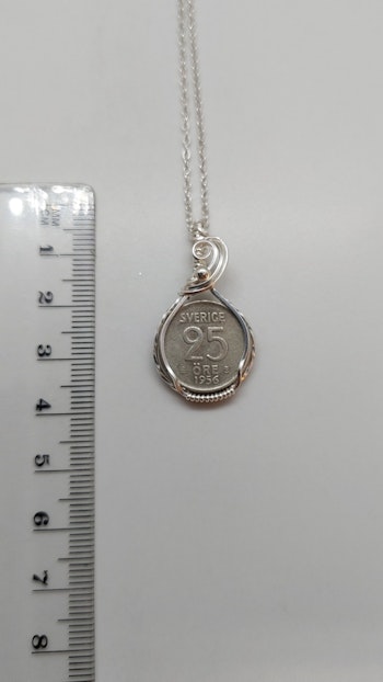 Halsband Coin i 925 sterlingsilver med 25-öring från 1956