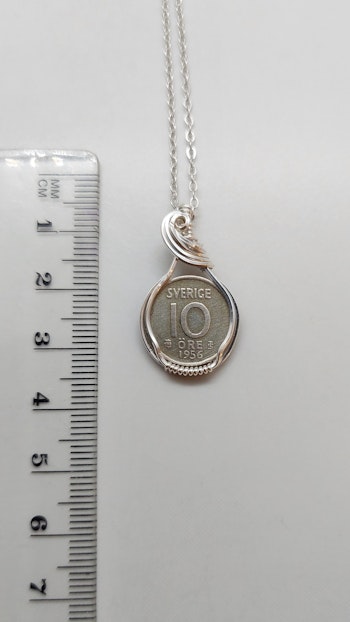 Halsband Coin i 925 sterlingsilver med 10-öring från 1956