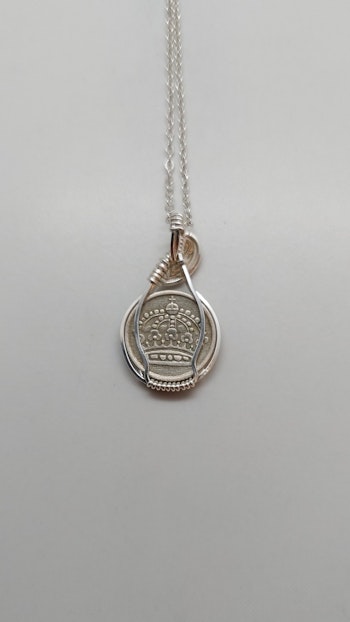 Halsband Coin i 925 sterlingsilver med 10-öring från 1956