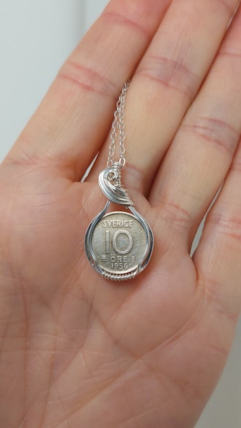 Halsband Coin i 925 sterlingsilver med 10-öring från 1956