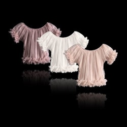 Dolly By Le Petit Tom Frilly Princess Top Topp Off-White