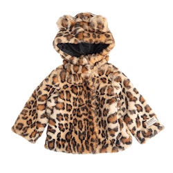 Tocoto Vintage Baby Fur Coat Bear Hood brown