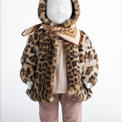 Tocoto Vintage Baby Fur Coat Bear Hood brown