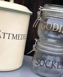 Egen text till ex, burkar / glas