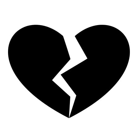 Dekal dekaler klistermärke  brustet hjärta broken heart