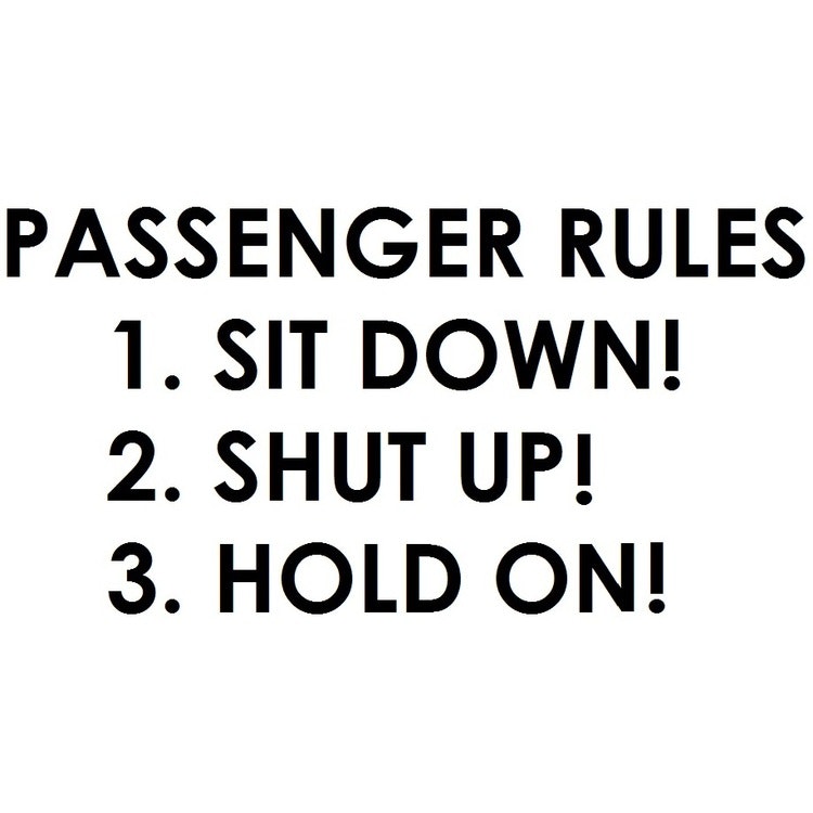 Dekal dekaler klistermärke  passenger rules regler för passagerare