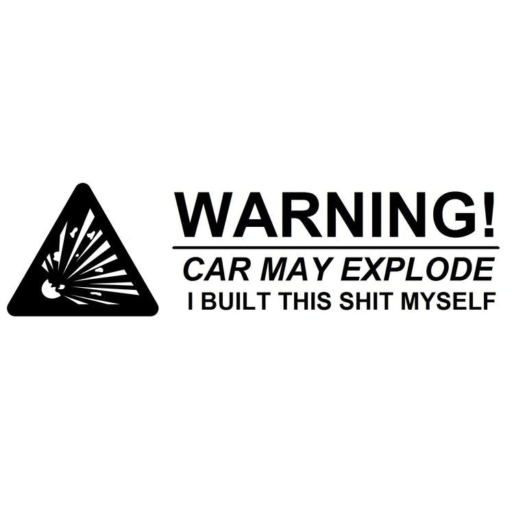 Dekal - Warning! Car may explode