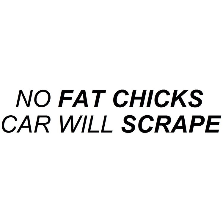 Dekal dekaler klistermärke no fat chicks car will scrape