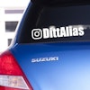 Instagram insta  dekal dekaler med ditt eget alias eller namn passande på bil