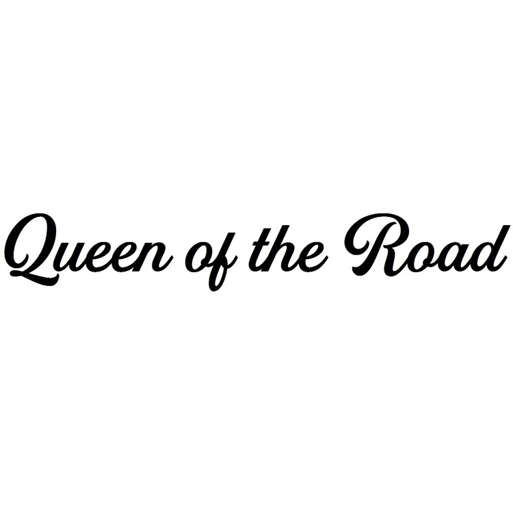 Dekal dekaler med texten queen of the road passande på bil lastbil bakruta