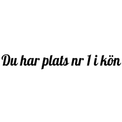 Dekal - Du har plats nr 1 i kön #2