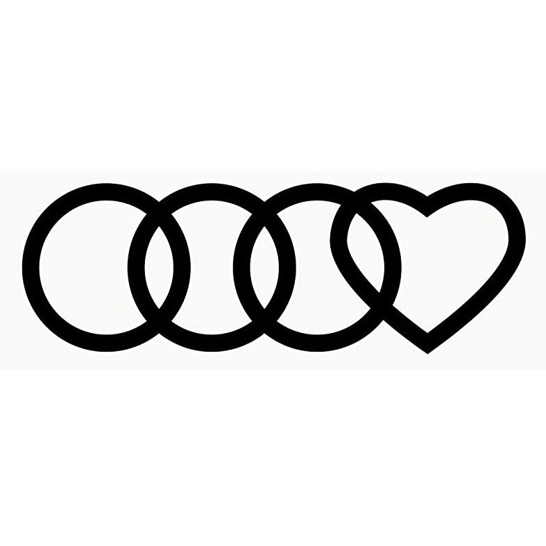 Dekal dekaler klistermärke  audi hjärta ringar