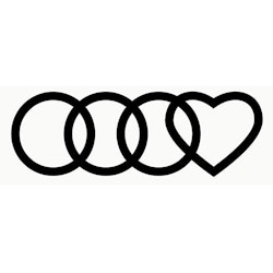 Dekal - Audi ringar hjärta