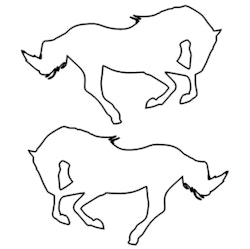 Dekor till hästtransport - Häst i galopp Par outline