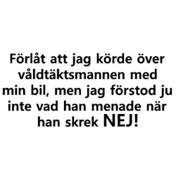Dekal - Förlåt att jag körde över våldtäktmannen