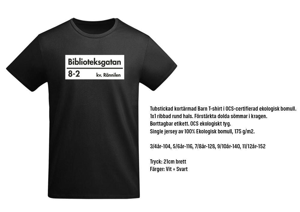 T-shirt "Biblioteksgatan" - Barnstorlekar