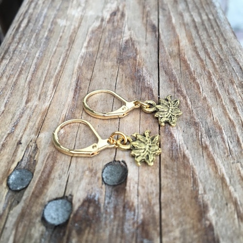 Örhängen – Lotusblommor, guld