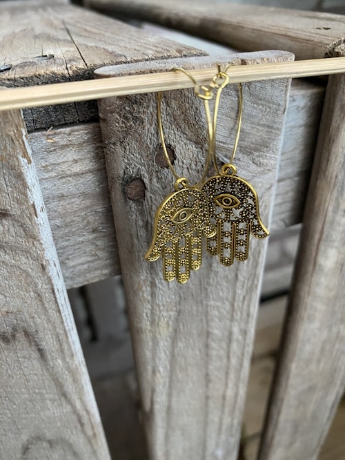 Örhängen – Hamsa, guld