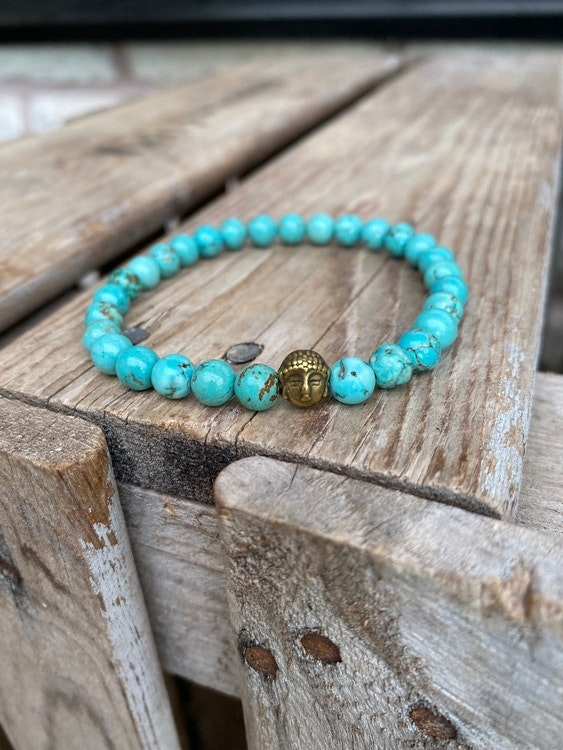 Armband – Turkos & buddha