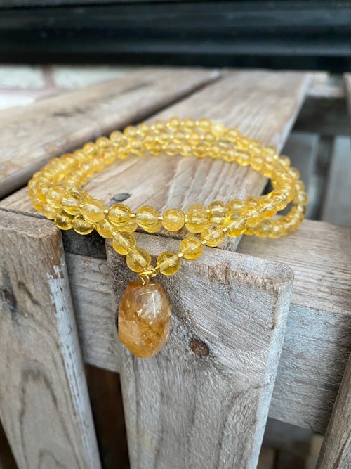 Långt halsband – Citrin