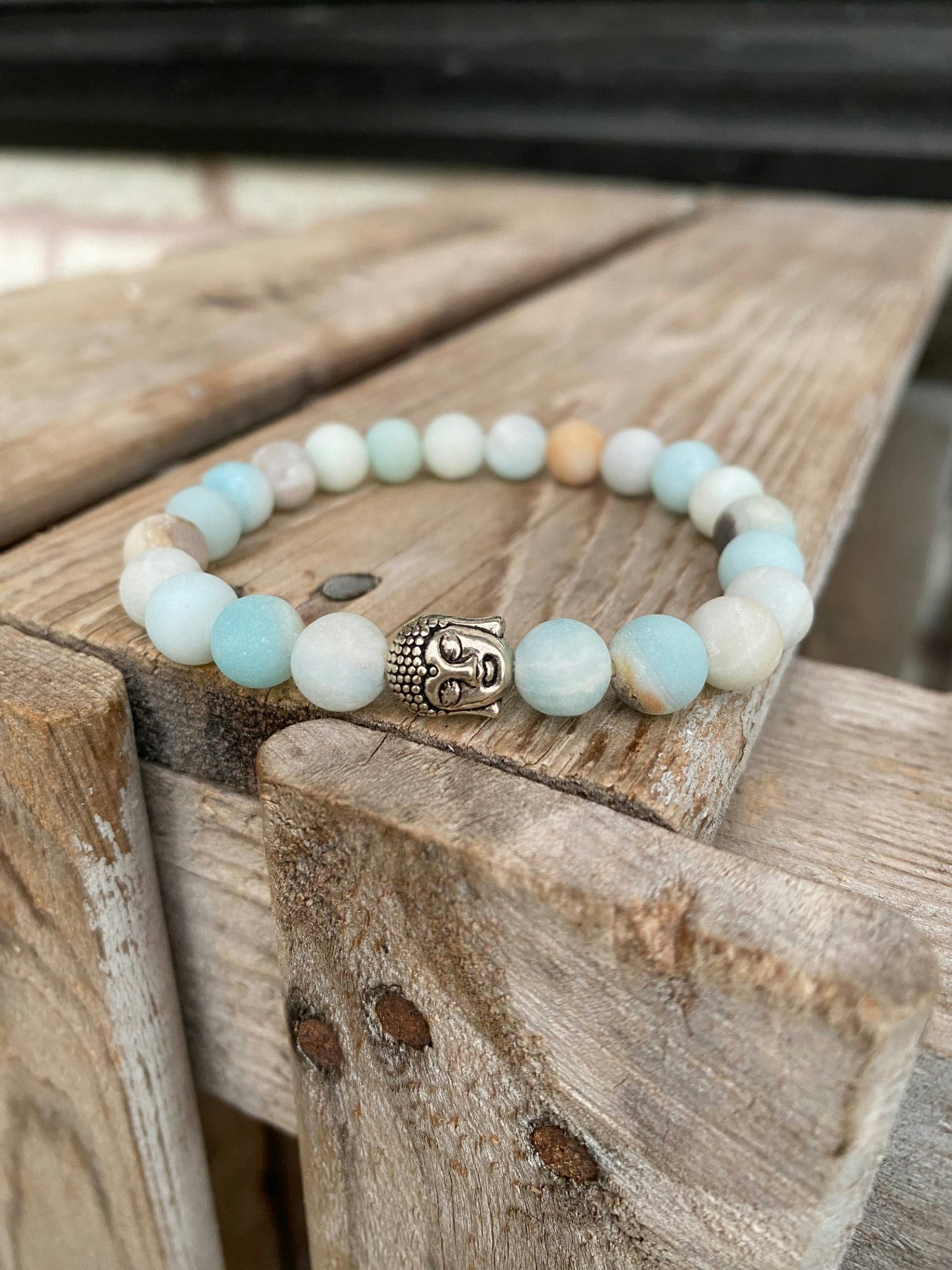 Armband – Amazonit & buddha