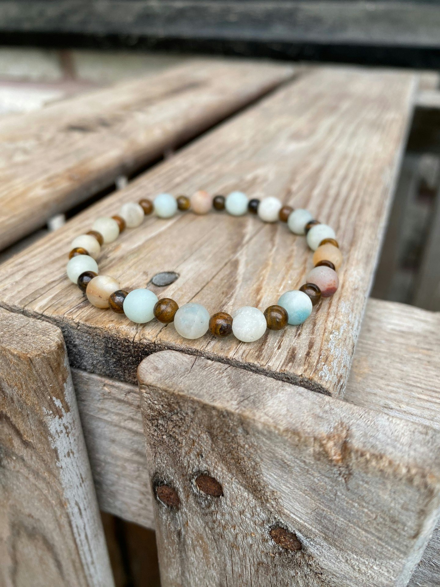 Armband – Amazonit & tigeröga