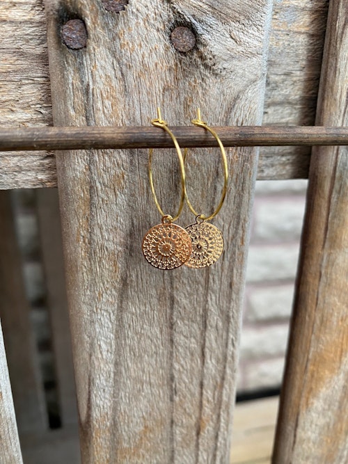 Örhängen – Mandala, guld