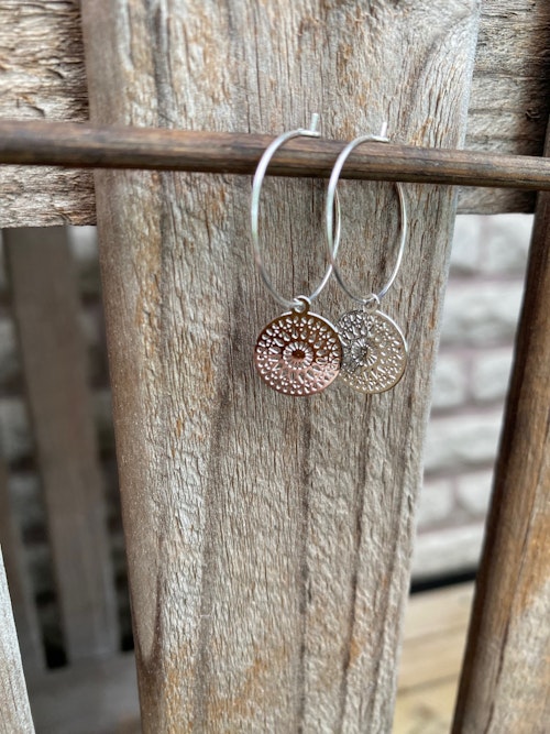 Örhängen – Mandala, silver