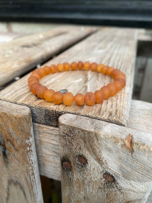 Armband – Bärnsten, ljus/honung, opolerad/rå