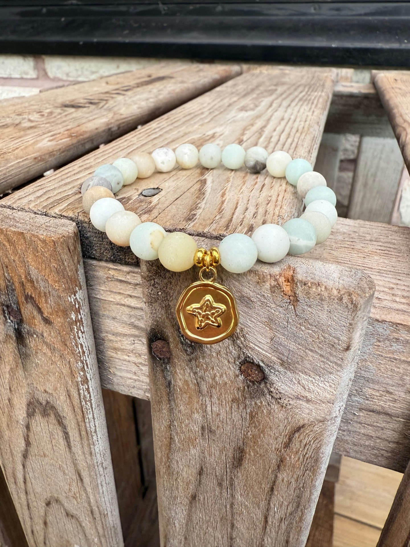 Armband – Frostad amazonit & sjöstjärna