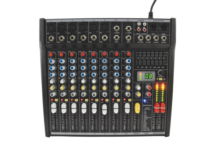 Citronic | CSL-10 - Mixerbord med Inbyggda Effekter och XLR-utgångar